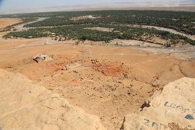 High angle view of a desert