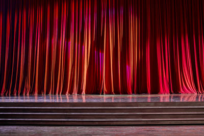 Full frame shot of illuminated lighting equipment at night