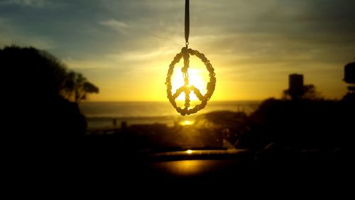 Close-up of silhouette tree against sky during sunset