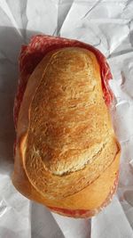 High angle view of bread on table