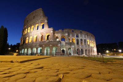 View of historical building against sky at night