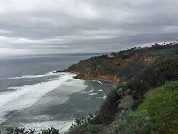 Scenic view of beach against sky