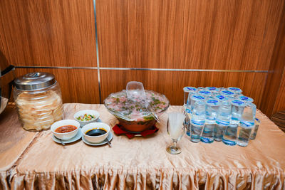 Close-up of food on table