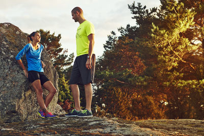 Runners having break, uppsala, sweden