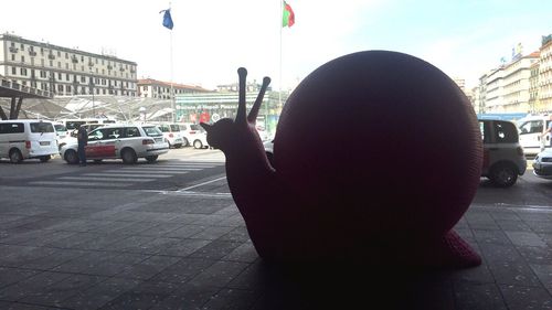 Woman walking on road