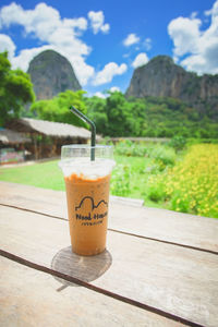 Close-up of drink on table