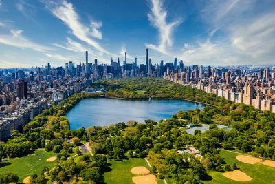 Central park aerial view in manhattan, new york.