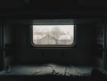 View of building through window