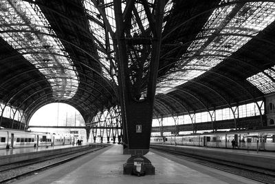 Trains at railroad station platform