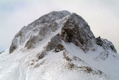 Close-up of mountain against clear sky