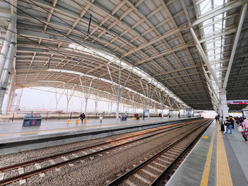 Blurred motion of railroad station