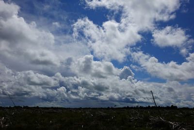 Scenic view of landscape against cloudy sky