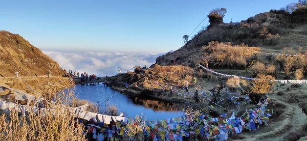 Panoramic view of lake against sky