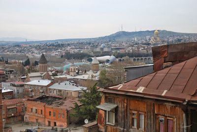 High angle shot of townscape