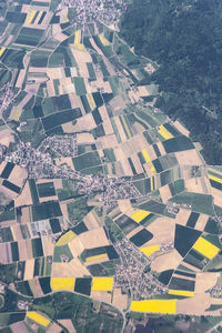 High angle view of buildings in city