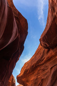 Rock formations on mountain against sky