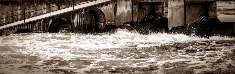 Water flowing through built structure