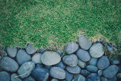 Full frame shot of stones on field