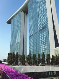 Low angle view of modern building against sky