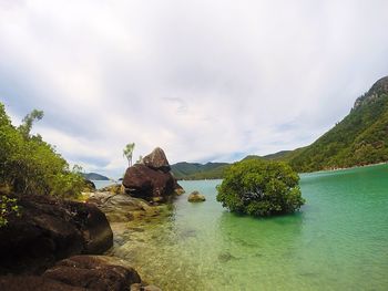 Panoramic view of sea against sky