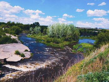 Scenic view of river against sky