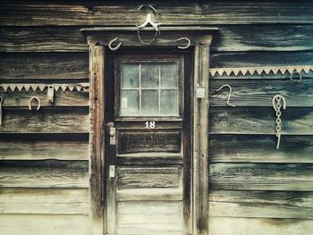 Close-up of wooden door