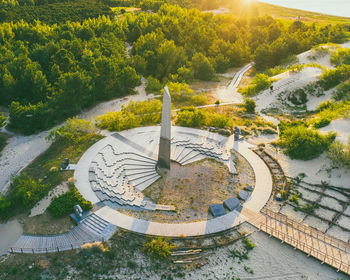 High angle view of swimming pool at park