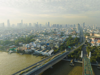 High angle view of cityscape