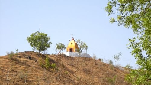 Low angle view of temple against clear sky