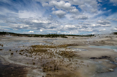 Scenic view of beach against sky