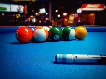 Multi colored balls on table