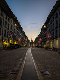 The east front of the zytglogge at the kramgasse in the old city of bern in night against sky