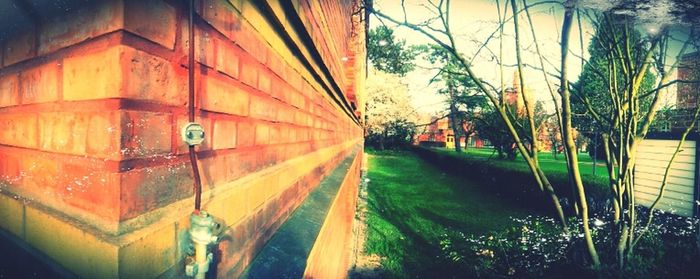 View of illuminated built structure