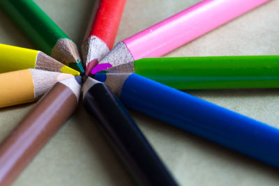 Close-up of colorful pencils