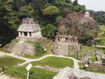 High angle view of old ruins