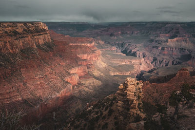 Aerial view of landscape against cloudy sky