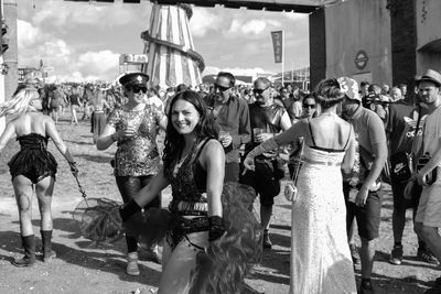 Group of people looking at construction site