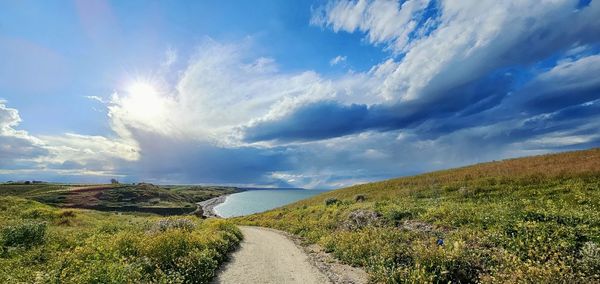 Scenic view of landscape against sky in punta aderci nature reserve in vasto abruzzo italy