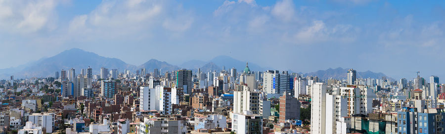 Panoramic view of city against sky