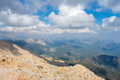 Scenic view of dramatic landscape against sky