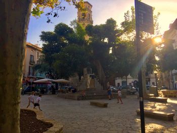 Street in city against sky