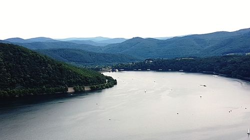 Scenic view of river against clear sky