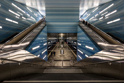 Low angle view of escalator at subway station