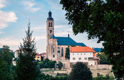 City view with church in czech republic. a beautiful city to visit on a trip