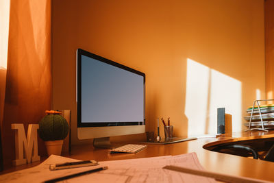 Computer on table at office