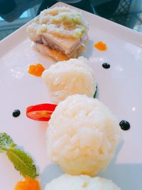 Close-up of ice cream in plate