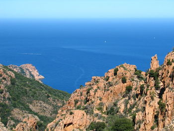 View of cliff by sea