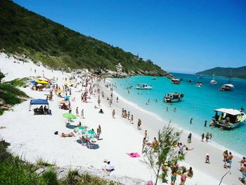 Tourists enjoying at beach