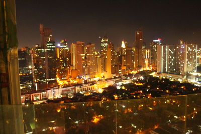 Illuminated city at night