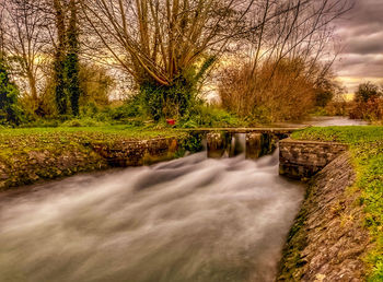 Scenic view of waterfall